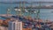 Commercial port of Singapore aerial timelapse.