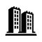 Commercial property, office, property insurance, real estate icon. Black vector