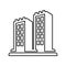 Commercial property, office, property insurance, real estate outline icon