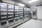 a commercial refrigeration unit, with shelves for storing food and beverages