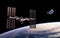 Commercial Spacecraft And International Space Station In Space