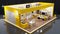 Commercial stand in an exhibition hall or a large professional salon ready to receive brands and advertisements