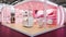 A commercial stand in an exhibition hall or a large professional salon ready to receive brands and advertisements