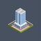 Commercial Tower, Residence Building - Isometric 3D illustration.