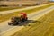 Commercial trucks on interstate 94 in North Dakota.