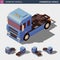 Commercial Vehicle. Isometric Vector Illustration in Four Dimensions.