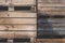Commercial wooden crates storage close-up