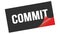 COMMIT text on black red sticker stamp