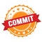 COMMIT text on red orange ribbon stamp