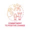 Commitment to positive change concept icon
