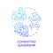 Committed leadership blue gradient concept icon