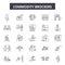 Commodity brokerage service line icons, signs, vector set, linear concept, outline illustration