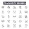 Commodity brokers line icons, signs, vector set, linear concept, outline illustration