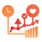 Commodity turnover flat icon. Business graph color icons in trendy flat style. Trade schedule gradient style design