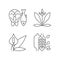 Common allergens linear icons set