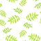 Common ash green leaves, hand painted watercolor illustration seamless pattern on white