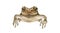Common cute toad or frog. Hand drawn watercolor illustration. Close up amphibia. Funny peeking out frog. Single front
