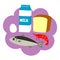 Common food allergens, isolated illustration