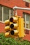 Common multi angle yellow traffic light