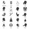 Common symptoms vector icons set