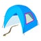 Common viper icon isometric vector. European viper near light blue camping tent