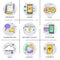 Communicate Social Network Communication Connection Database Online Shopping Applicatios Icon Set