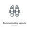 Communicating vessels outline vector icon. Thin line black communicating vessels icon, flat vector simple element illustration