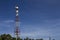 Communication antenna blue sky background