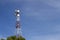Communication antenna blue sky background