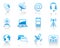 Communication blue icon set