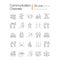 Communication channel linear icons set