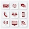 Communication Connection Flat Icons Set