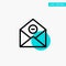 Communication, Delete, Delete-Mail, Email turquoise highlight circle point Vector icon