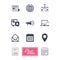 Communication icons. News, chat messages signs.