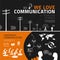 Communication infographics elements, icons and symbols