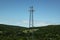 Communication iron pole on mountain