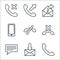 communication line icons. linear set. quality vector line set such as communication, mail, message, missed call, communication,