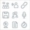 communication line icons. linear set. quality vector line set such as compass, document, web camera, microphone, conversation,