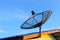 Communication satellite dish on roof