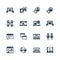 Communication smart technologies icons in glyph style