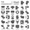 Communication solid icon set, social media symbols collection or sketches. Web and internet glyph style signs for web