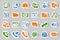 Communication sticker icon set