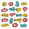 Communication tags. Social service dialogue fun speaking words in decorative bubbles graphic hashtags recent vector