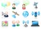 Communication theme icon set