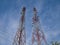 Communication towers on Highway 48 in rural Koh Kong Province in Cambodia