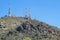 Communication transmission antennas at the top of the peak El bartolo