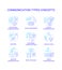 Communication types blue gradient concept icons set