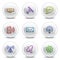 Communication web colour icons, circle buttons