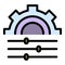 Communications engineer gear wheel icon color outline vector
