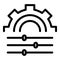 Communications engineer gear wheel icon, outline style
